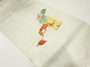 生花模様刺繍名古屋帯